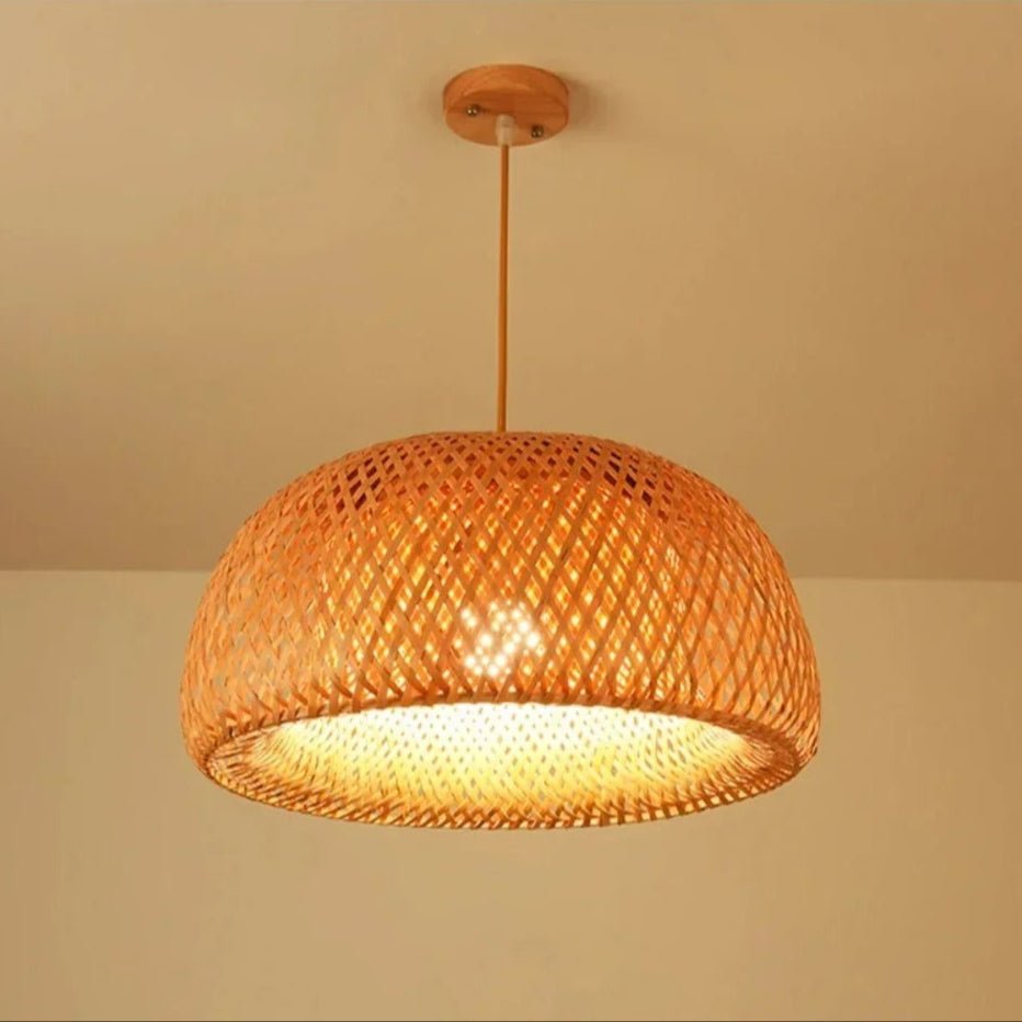 Kiri Hanging Rattan Pendant Light, Handcrafted Bamboo Lamp for Cozy Eco-Friendly Home Decor