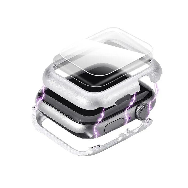Stålhölje till Apple Watch Series 6/5/4, härdat glas, 40/44mm