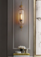 Adriel - Modern Honeycomb Brass & Glass Wall Sconce