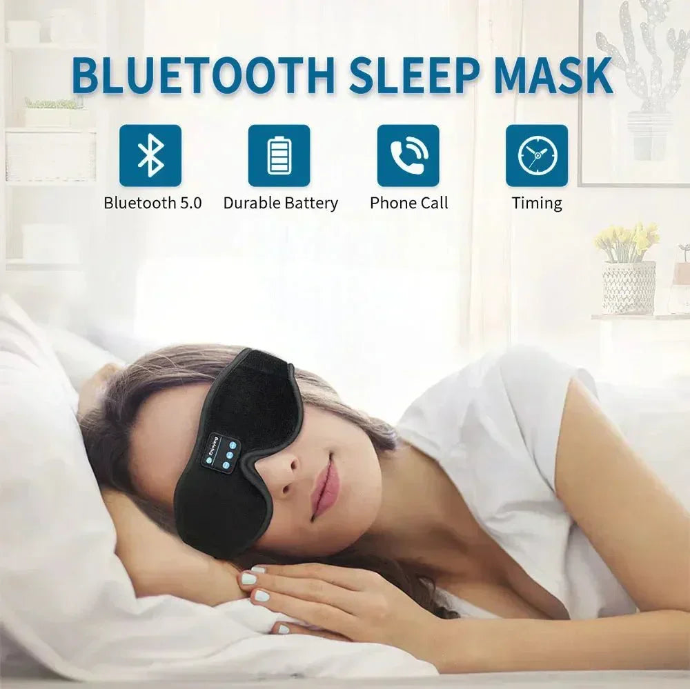 DreamWave Bluetoothスリープマスク — 3D快適メモリーフォーム音楽ヘッドバンド