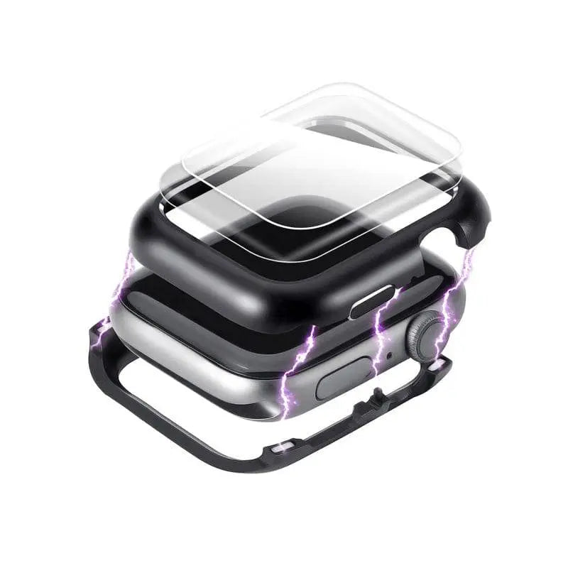 Pancerna metalowa obudowa z wyglądem szkła do Apple Watch Series 1-6 38-44mm
