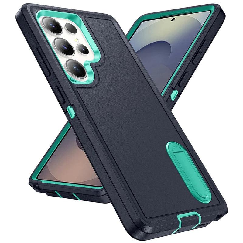 Odolné pancéřové pouzdro pro Samsung Galaxy — výklopný stojánek, ochrana fotoaparátu
