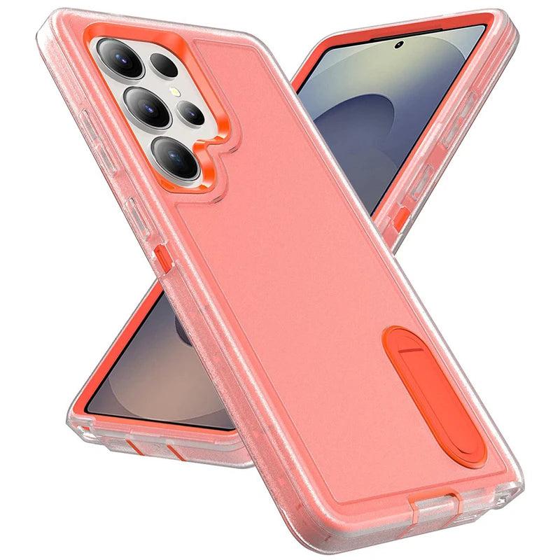 Odolné pancéřové pouzdro pro Samsung Galaxy — výklopný stojánek, ochrana fotoaparátu