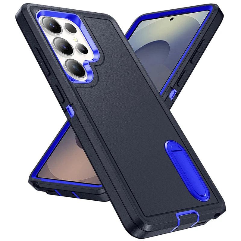 Odolné pancéřové pouzdro pro Samsung Galaxy — výklopný stojánek, ochrana fotoaparátu