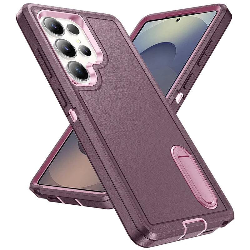 Odolné pancéřové pouzdro pro Samsung Galaxy — výklopný stojánek, ochrana fotoaparátu