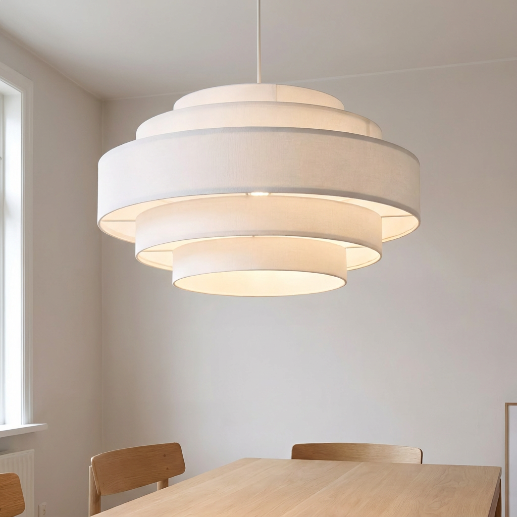 LumenSpiral Spiral Lamp With Textile Finish Ceiling Light For Living Room And Bedroom