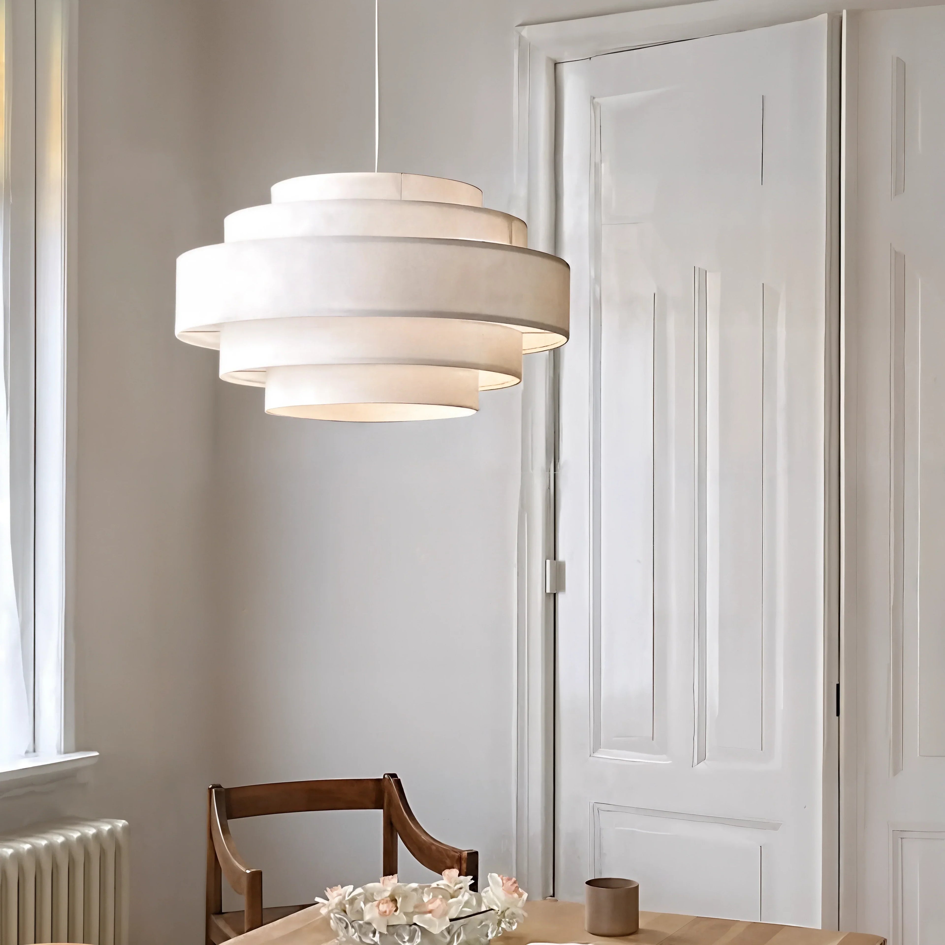 LumenSpiral Spiral Lamp With Textile Finish Ceiling Light For Living Room And Bedroom