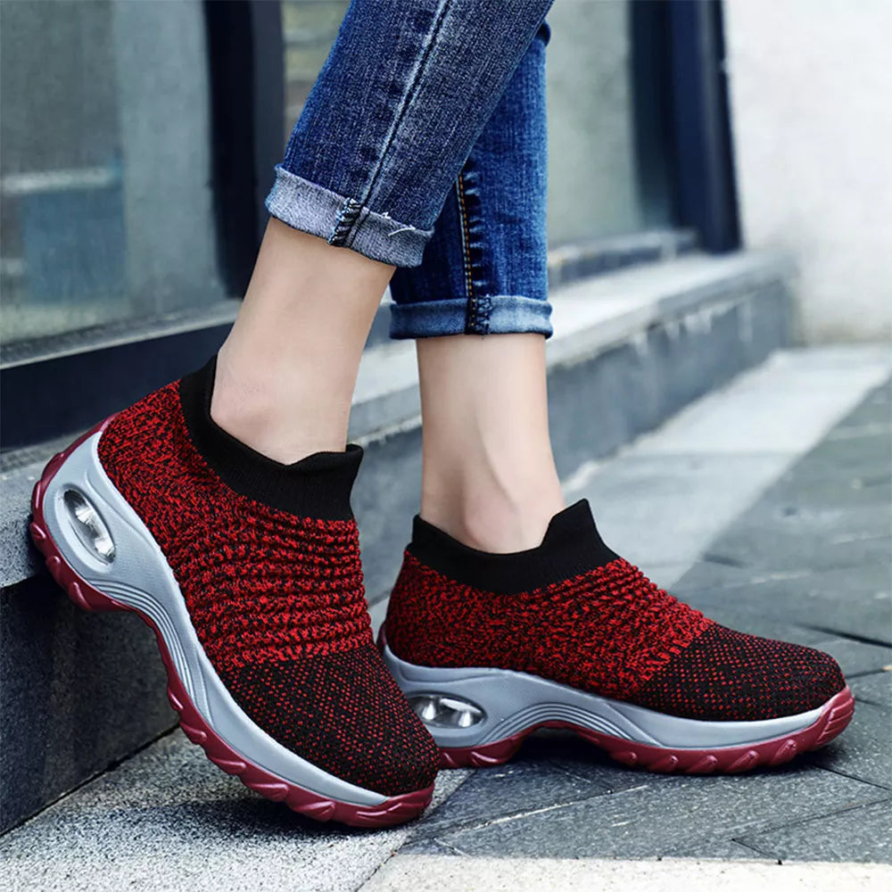 Damskie sneakersy ortopedyczne z poduszką powietrzną - amortyzujące wstrząsy wsparcie