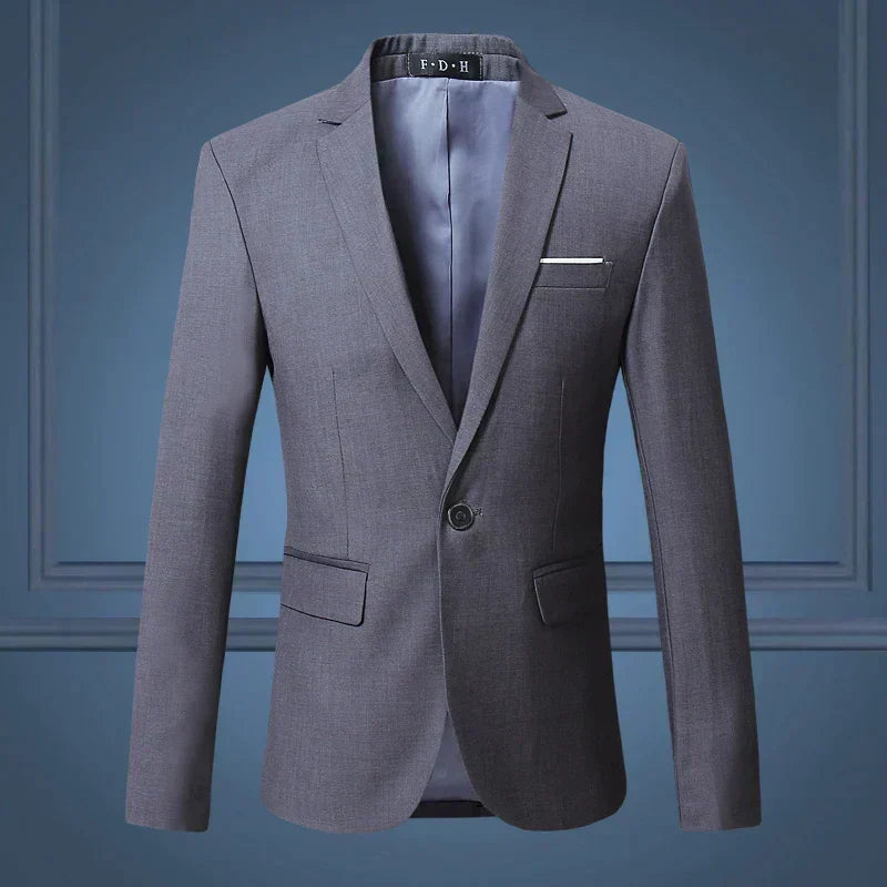 Men's Tailored Single-Breasted Blazer — Business Casual Sport Coat