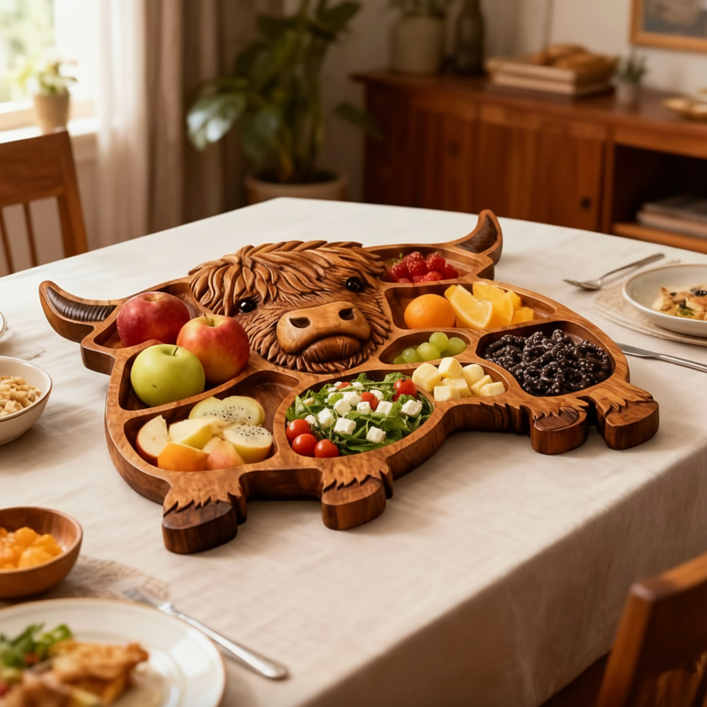 Handcrafted Cow Wooden Charcuterie Board for Cheese and Meats - Euroselle