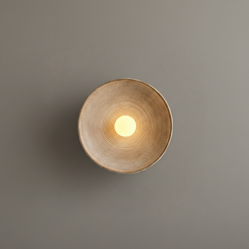 AstraLumen Wandlampe im japanisch inspirierten Stil — Sanfte Lichtstreuung, schlichtes rundes Design