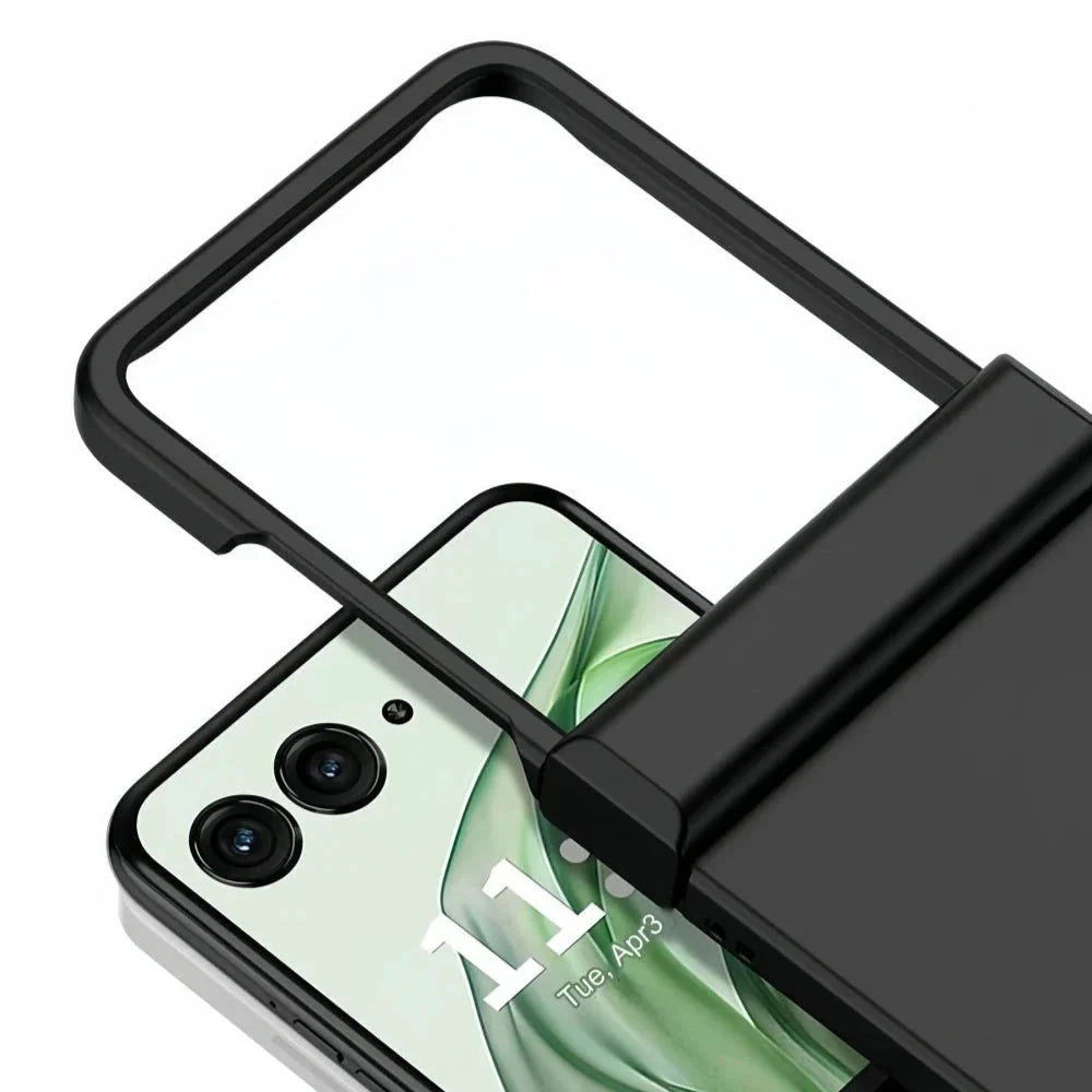 Coque rigide pliable pour téléphone — Protection intégrale de la charnière, bords surélevés