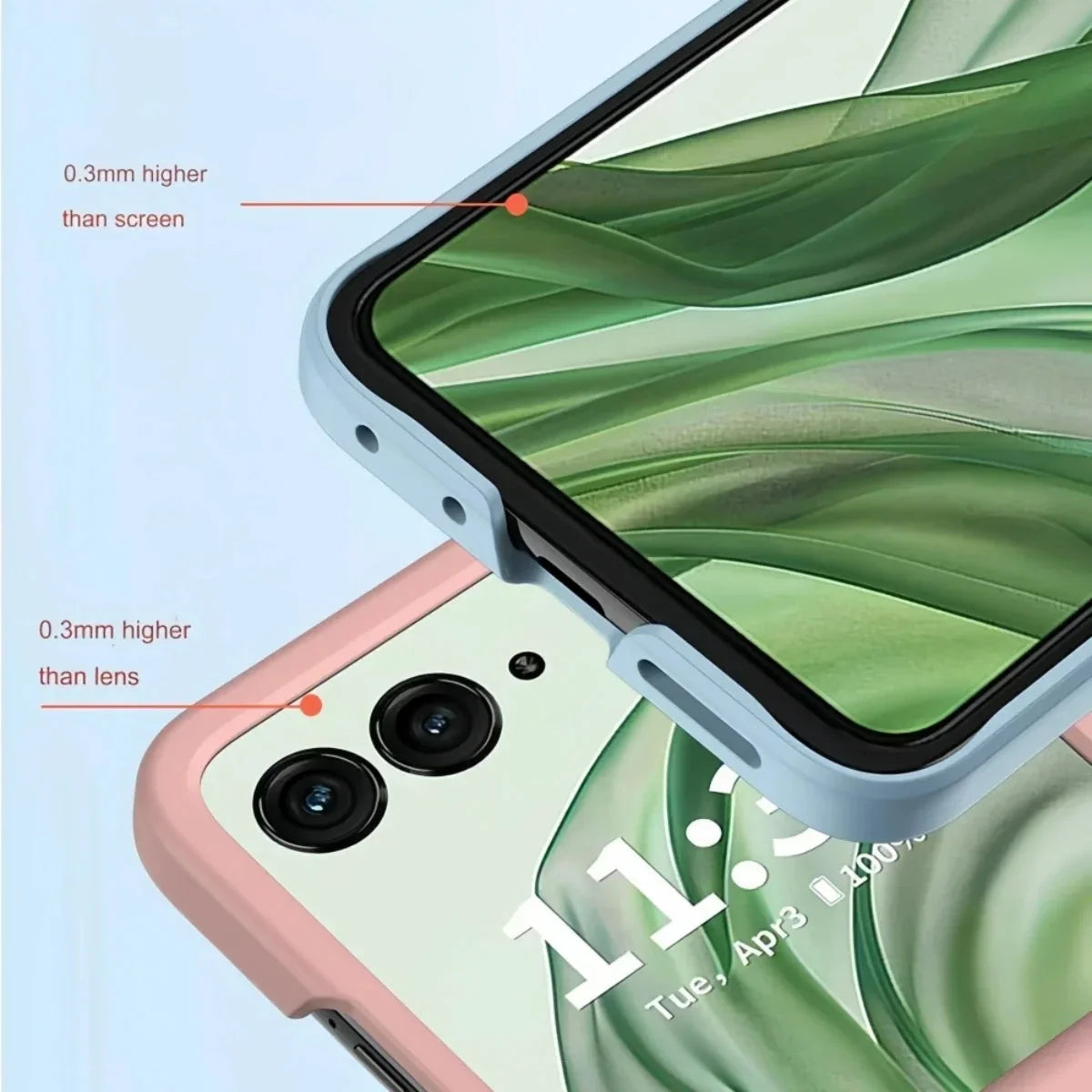 Coque rigide pliable pour téléphone — Protection intégrale de la charnière, bords surélevés