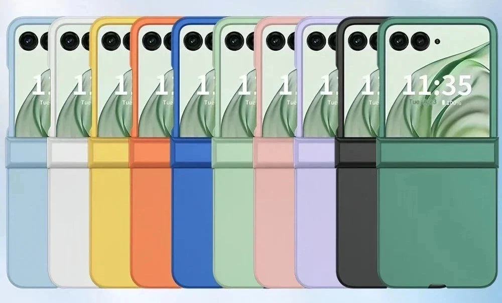 Coque rigide pliable pour téléphone — Protection intégrale de la charnière, bords surélevés