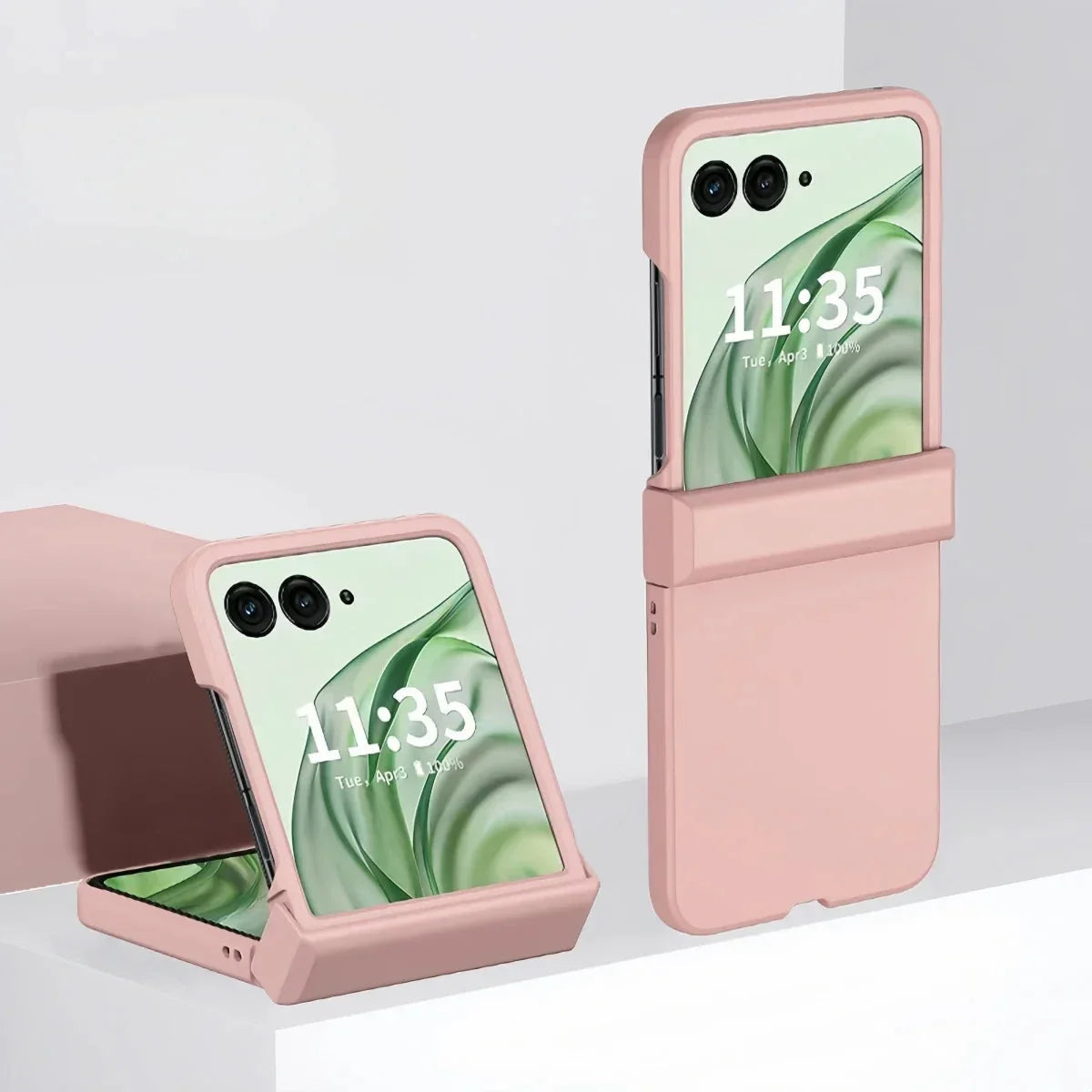 Coque rigide pliable pour téléphone — Protection intégrale de la charnière, bords surélevés