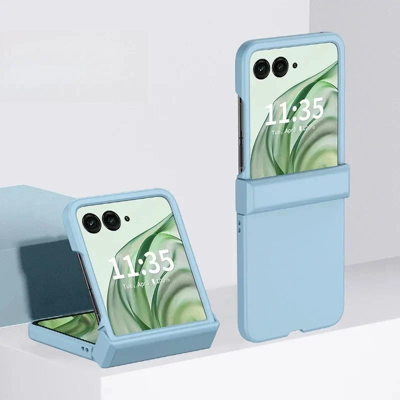 Coque rigide pliable pour téléphone — Protection intégrale de la charnière, bords surélevés