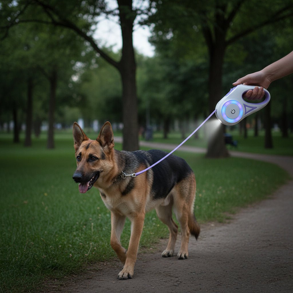 Laisse pour chien BrightTrail à LED — Éclairage par bande LED intégrée, illumination sur toute la longueur