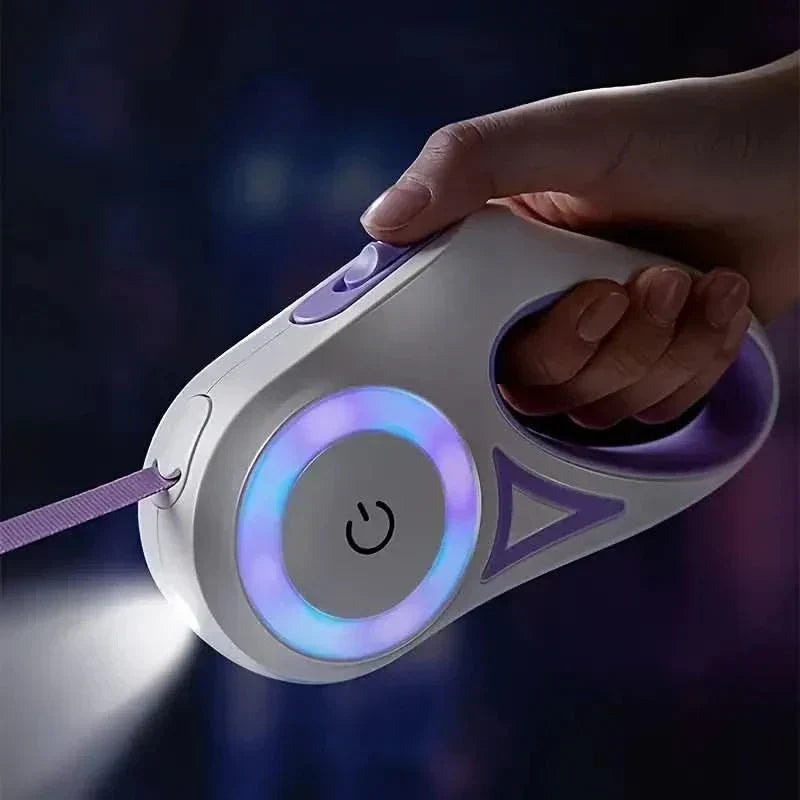Laisse pour chien BrightTrail à LED — Éclairage par bande LED intégrée, illumination sur toute la longueur