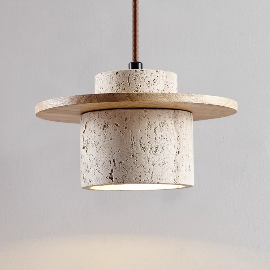 AuroraStone Travertine Pendant Light Fixture For Ceiling Mount