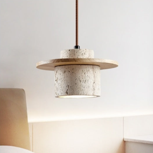 AuroraStone Travertine Pendant Light Fixture For Ceiling Mount