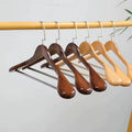 10-Pack Wooden Clothes Hangers — Wide Shoulder, Non-Slip Finish