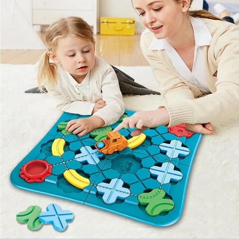 TrackMaster magnetiskt trätågset — kompakt spårlayout på 38 × 38 cm