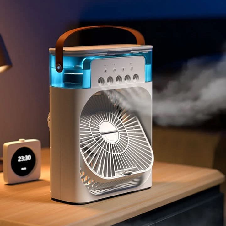 BreezeMate bærbart mini-klimaanlæg — støjsvag og energieffektiv køling, ledningsfrit design