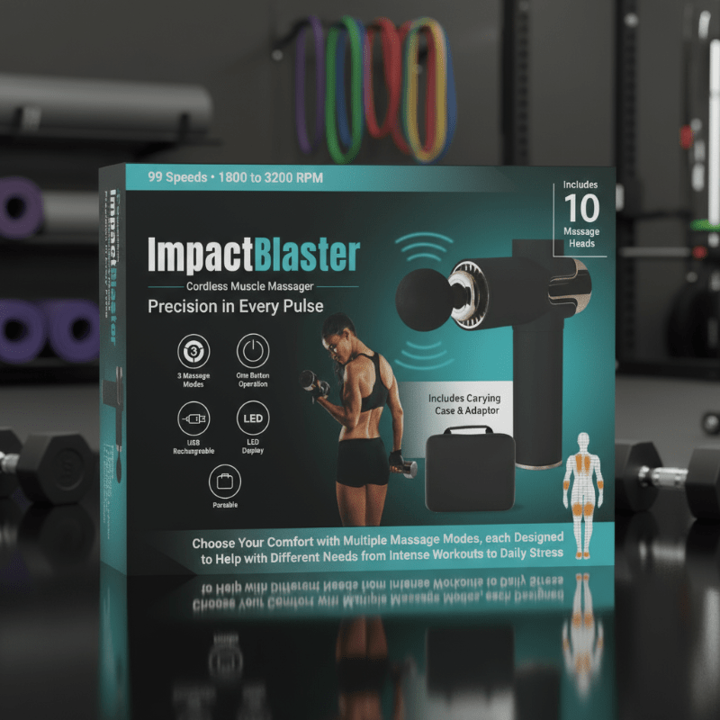 VigorPulse Wireless Deep Muscle Massage Gun — Cordless Compact Design