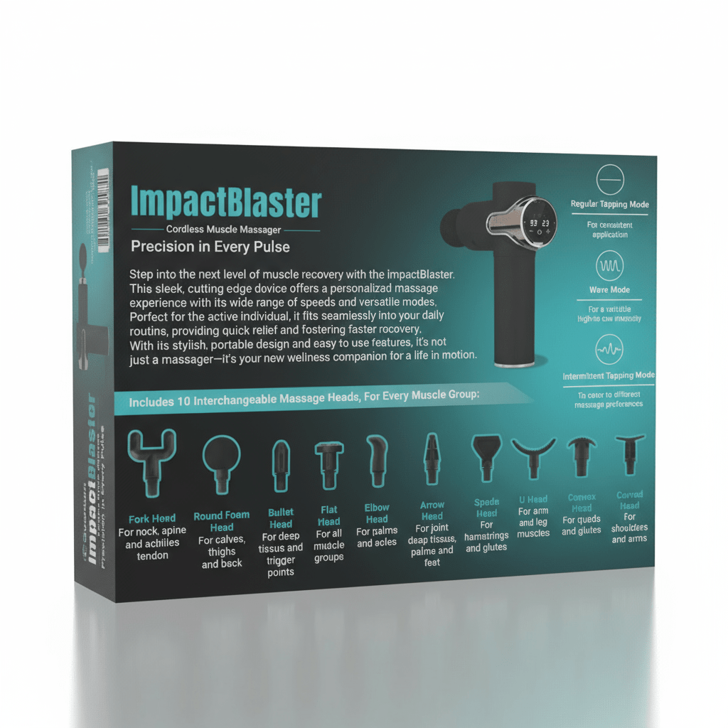 VigorPulse Wireless Deep Muscle Massage Gun — Cordless Compact Design