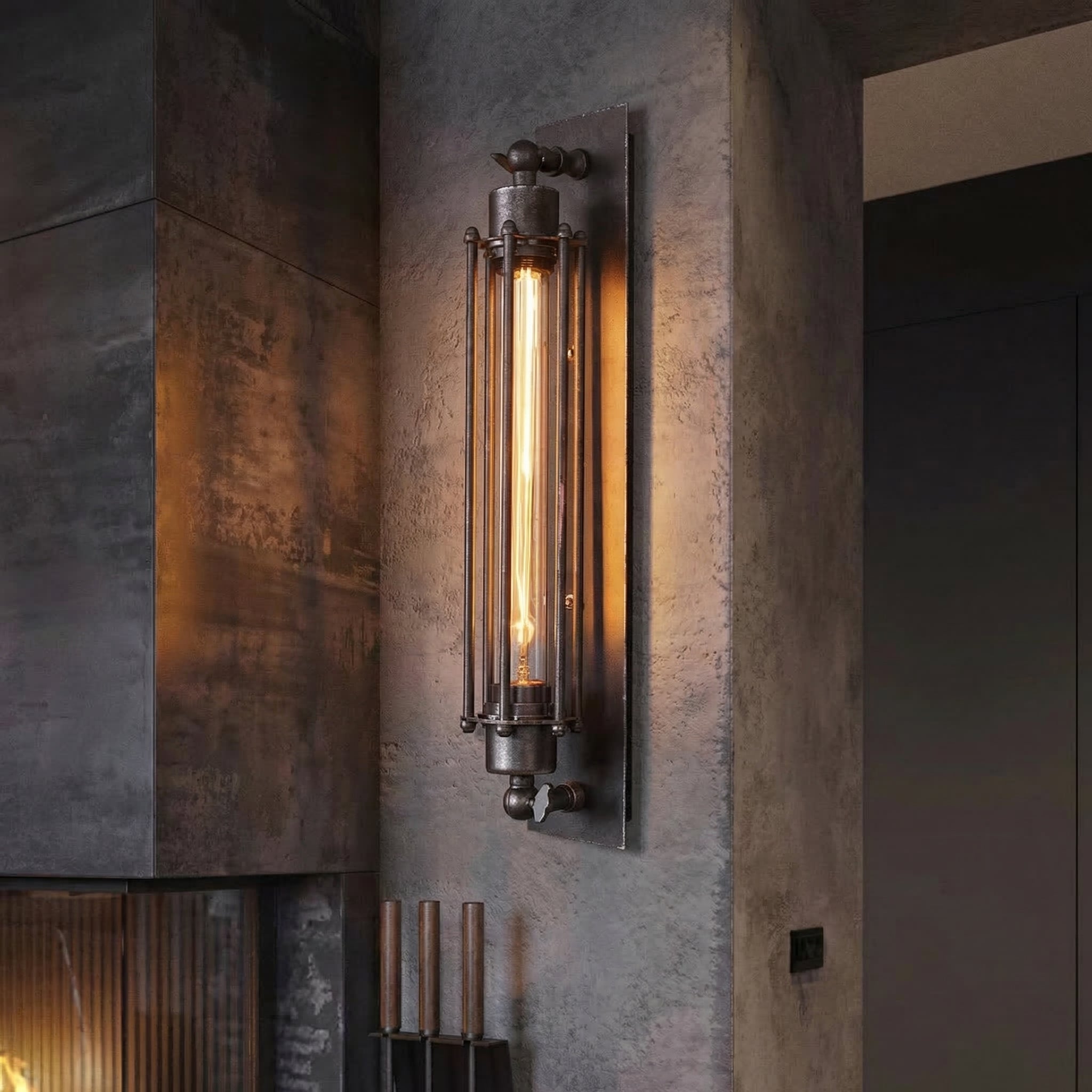 Wall Sconce Iron Cage LED 5W Wall Mount Industrial Indoor Light Fixture | Euroselle
