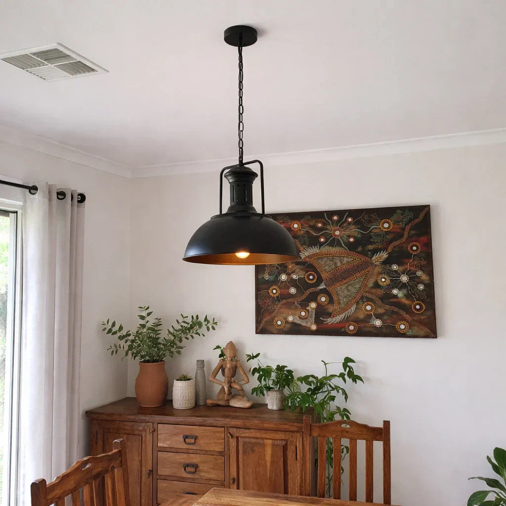 Industrial Metal Dome Pendant Light For Modern Living Spaces