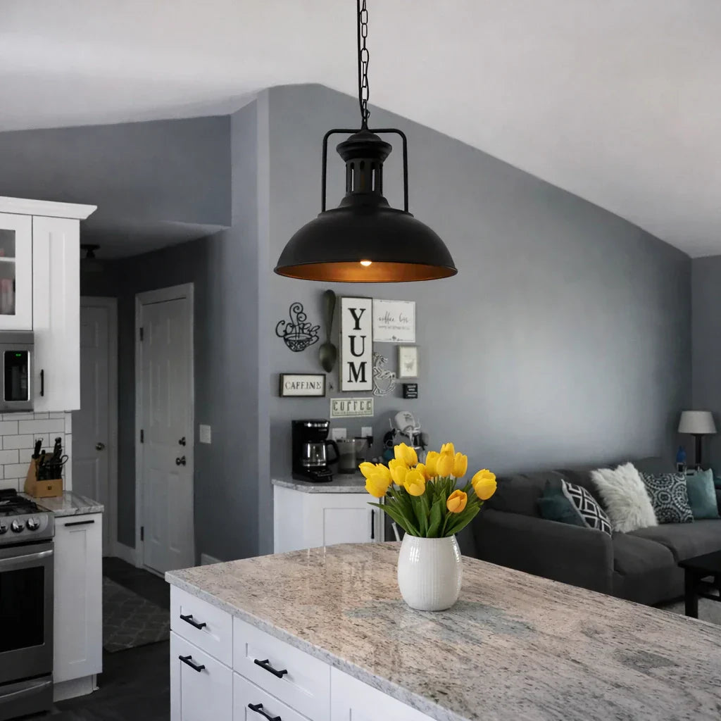 Industrial Metal Dome Pendant Light For Modern Living Spaces
