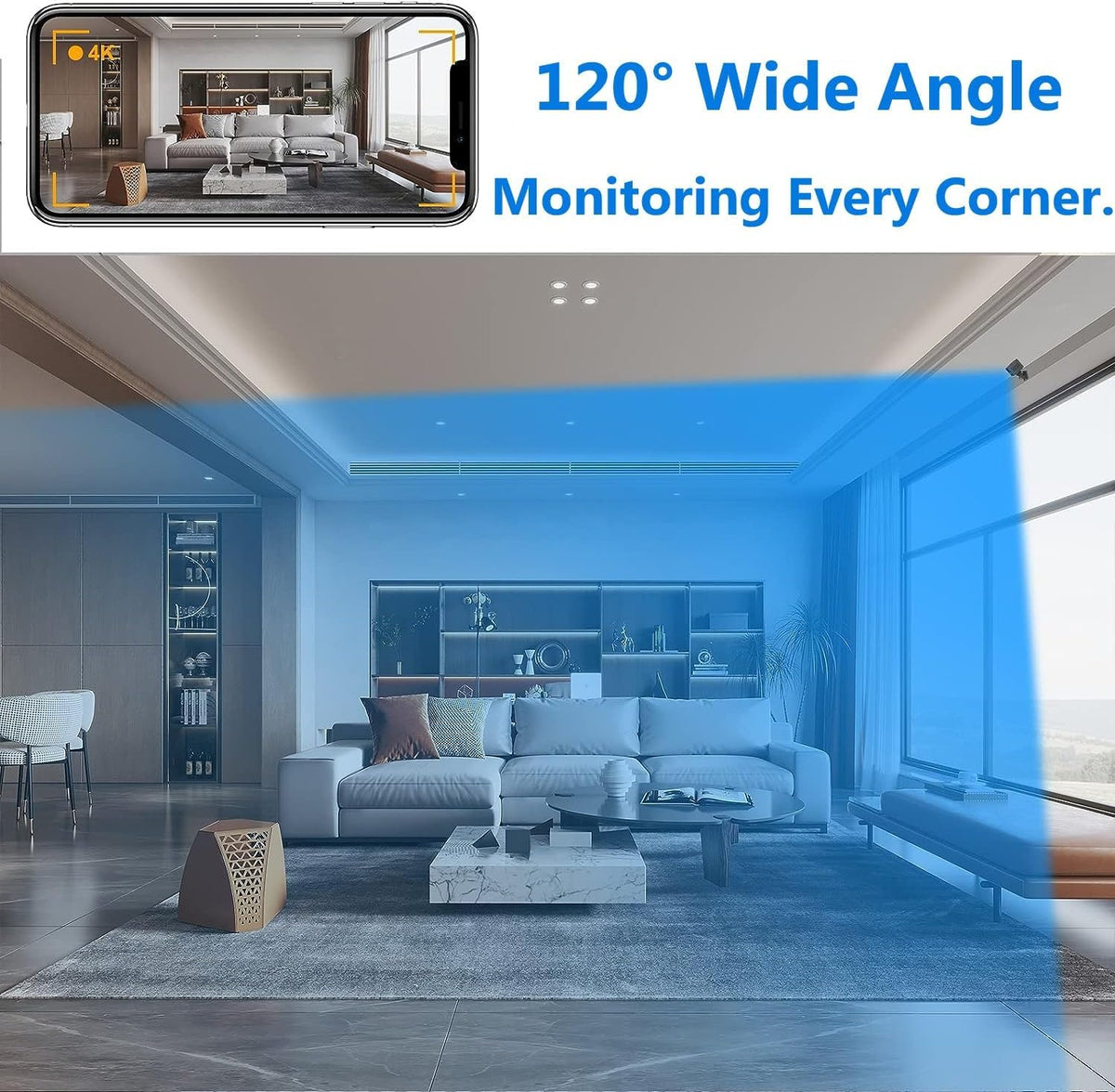 Cameră de securitate Wi-Fi de interior HD 1080P — detectarea mișcării, vedere nocturnă