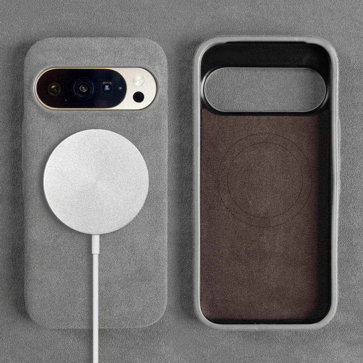 Custodia per Google Pixel — Protezione antiurto effetto camoscio in microfibra