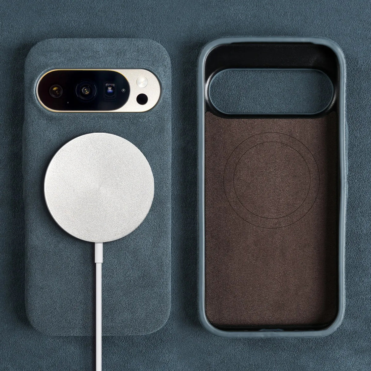Custodia per Google Pixel — Protezione antiurto effetto camoscio in microfibra