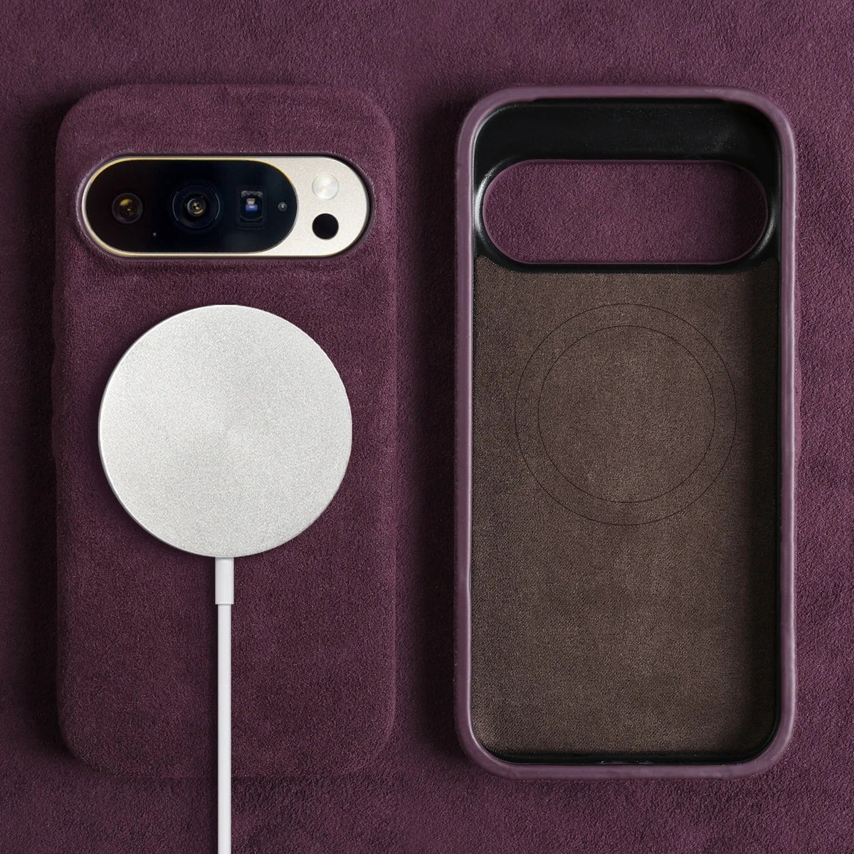 Custodia per Google Pixel — Protezione antiurto effetto camoscio in microfibra