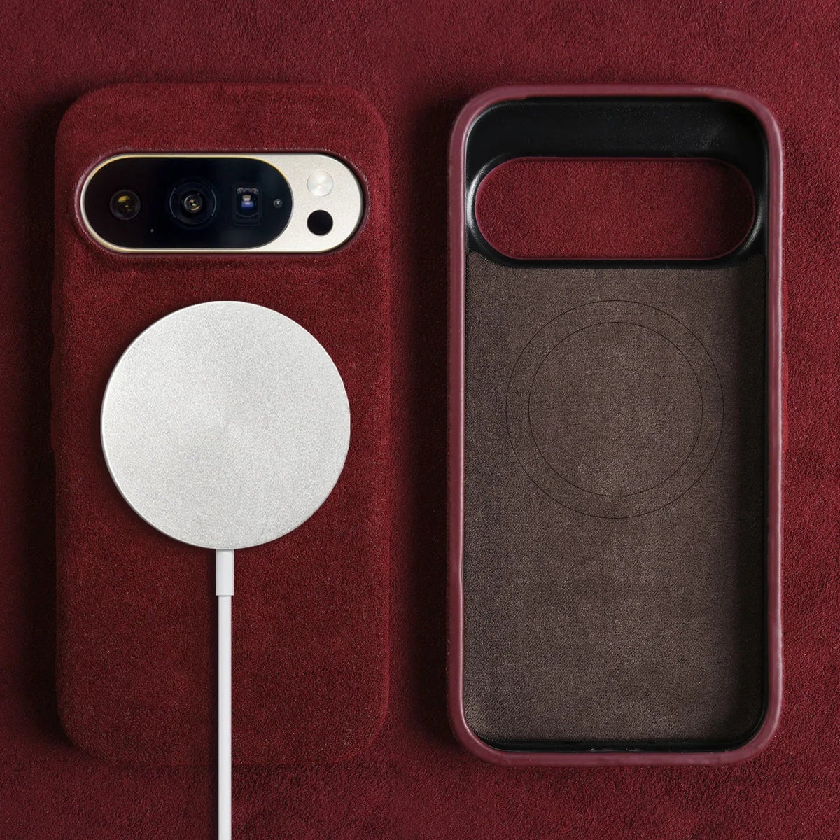 Custodia per Google Pixel — Protezione antiurto effetto camoscio in microfibra