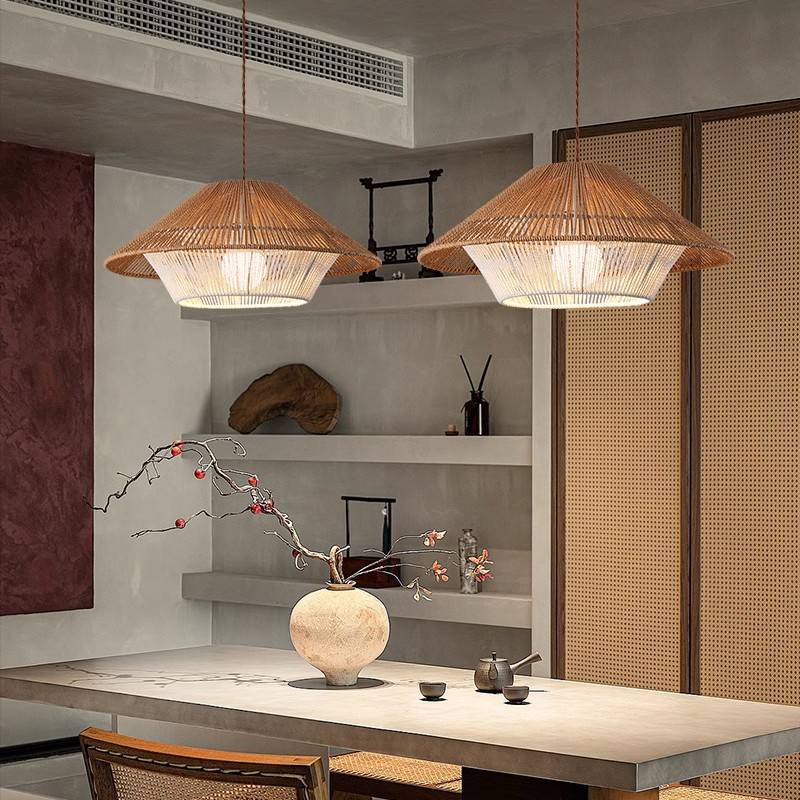 Kizuna Wicker Pendant Light Retro Industrial Zen Lamp