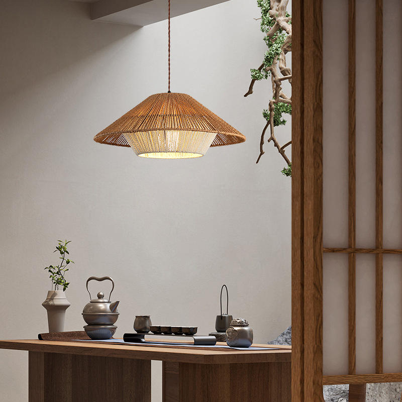 Kizuna Wicker Pendant Light Retro Industrial Zen Lamp