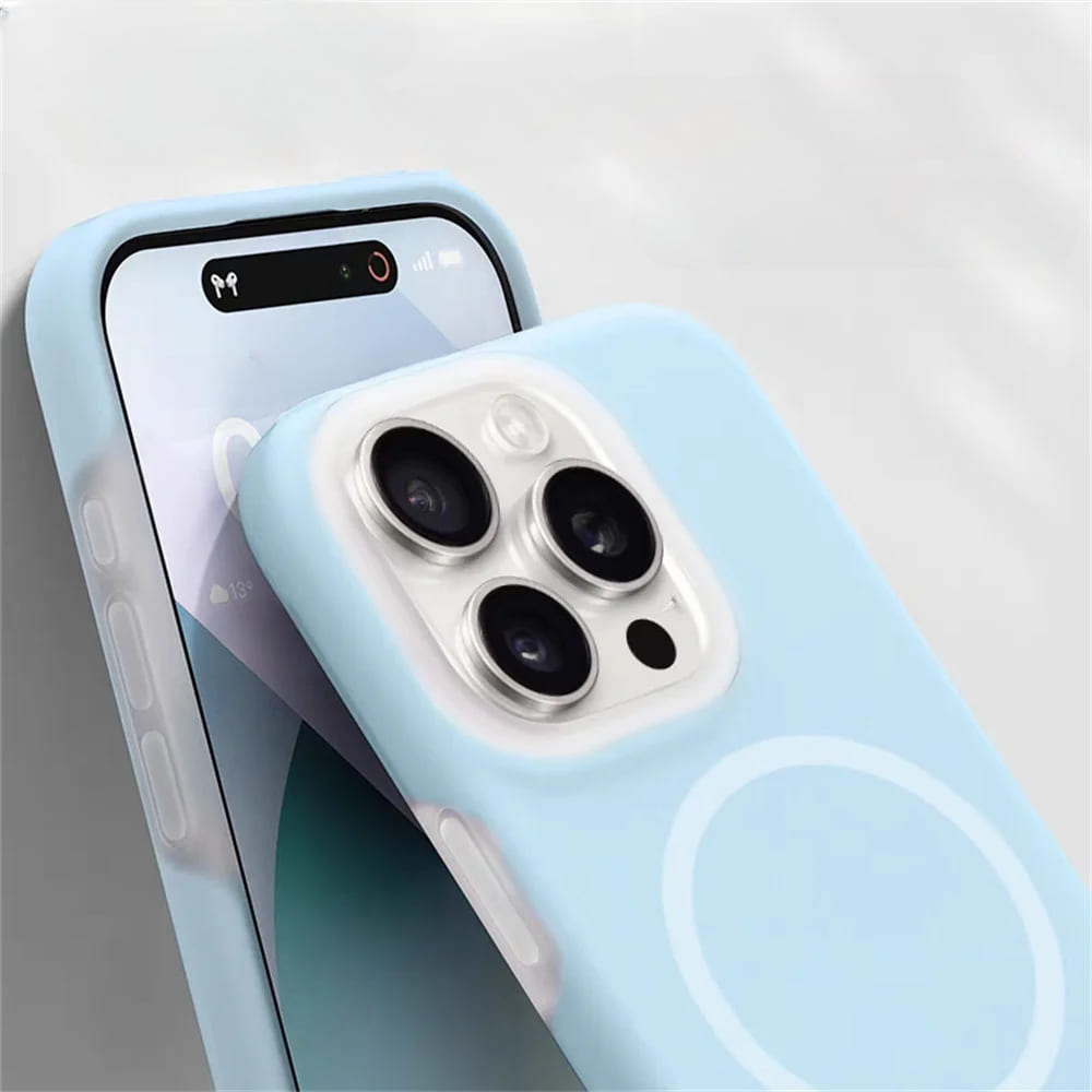 Silikonové pouzdro pro iPhone 15/16/17 Pro Max — stojánek s magnetickým kroužkem
