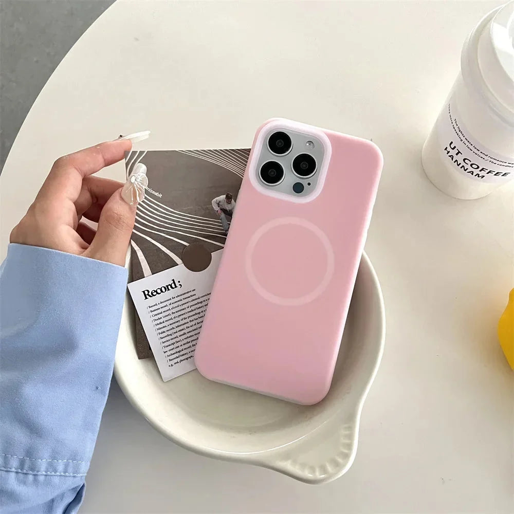Silikonové pouzdro pro iPhone 15/16/17 Pro Max — stojánek s magnetickým kroužkem