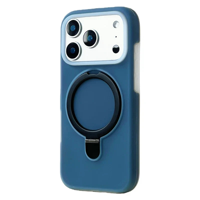 Silikonové pouzdro pro iPhone 15/16/17 Pro Max — stojánek s magnetickým kroužkem