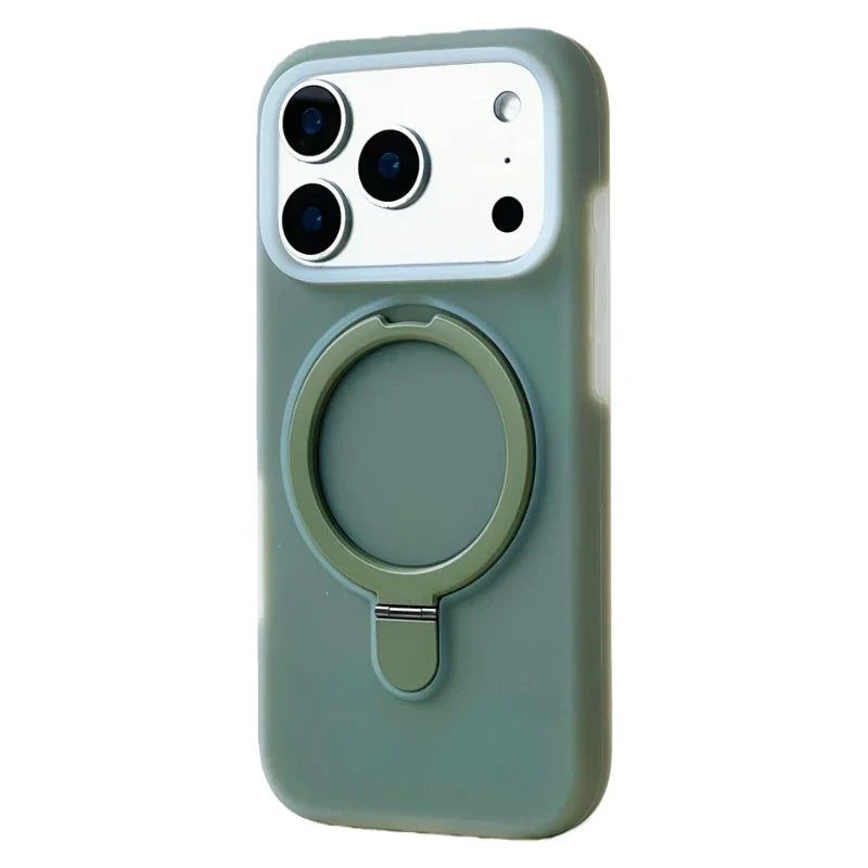 Silikonové pouzdro pro iPhone 15/16/17 Pro Max — stojánek s magnetickým kroužkem