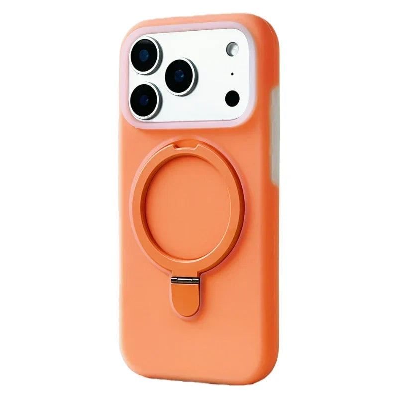 Silikonové pouzdro pro iPhone 15/16/17 Pro Max — stojánek s magnetickým kroužkem
