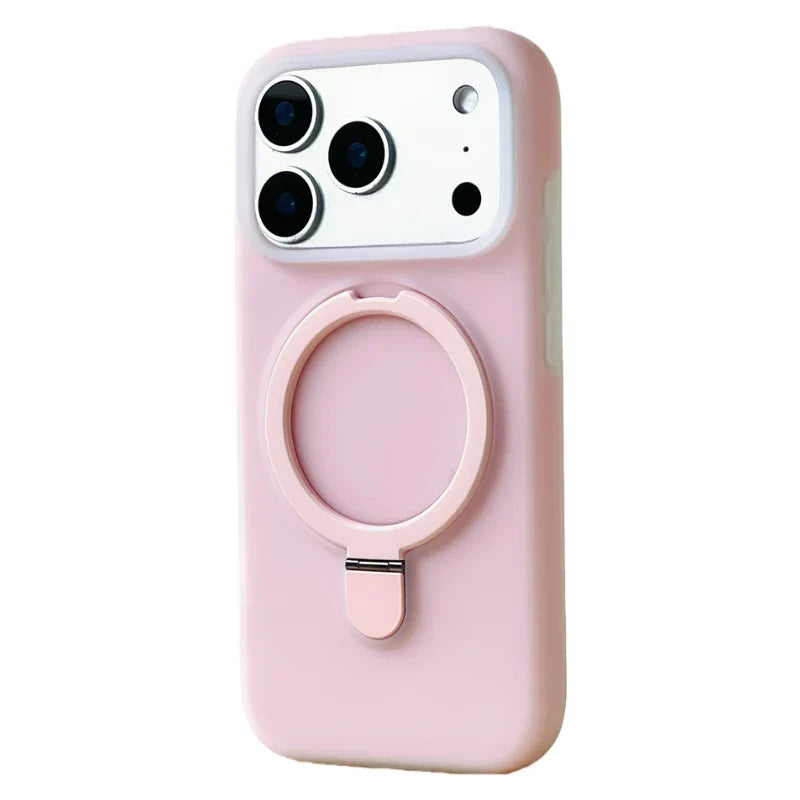 Silikonové pouzdro pro iPhone 15/16/17 Pro Max — stojánek s magnetickým kroužkem