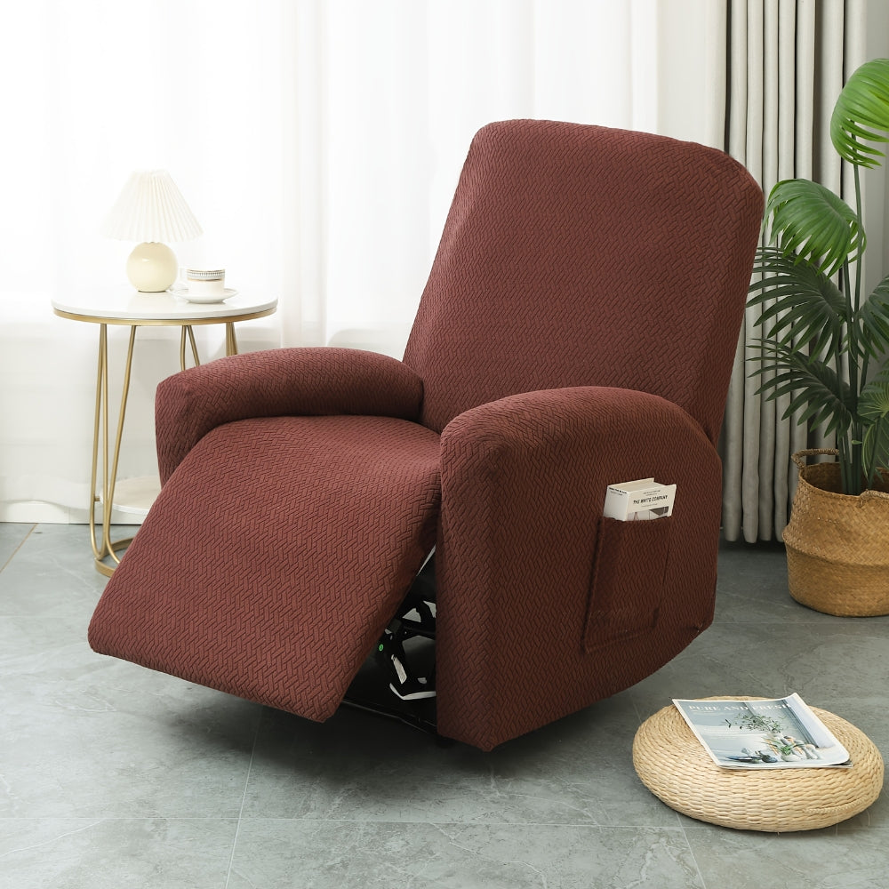 Fitted Recliner Chair Cover with Side Pocket - Euroselle