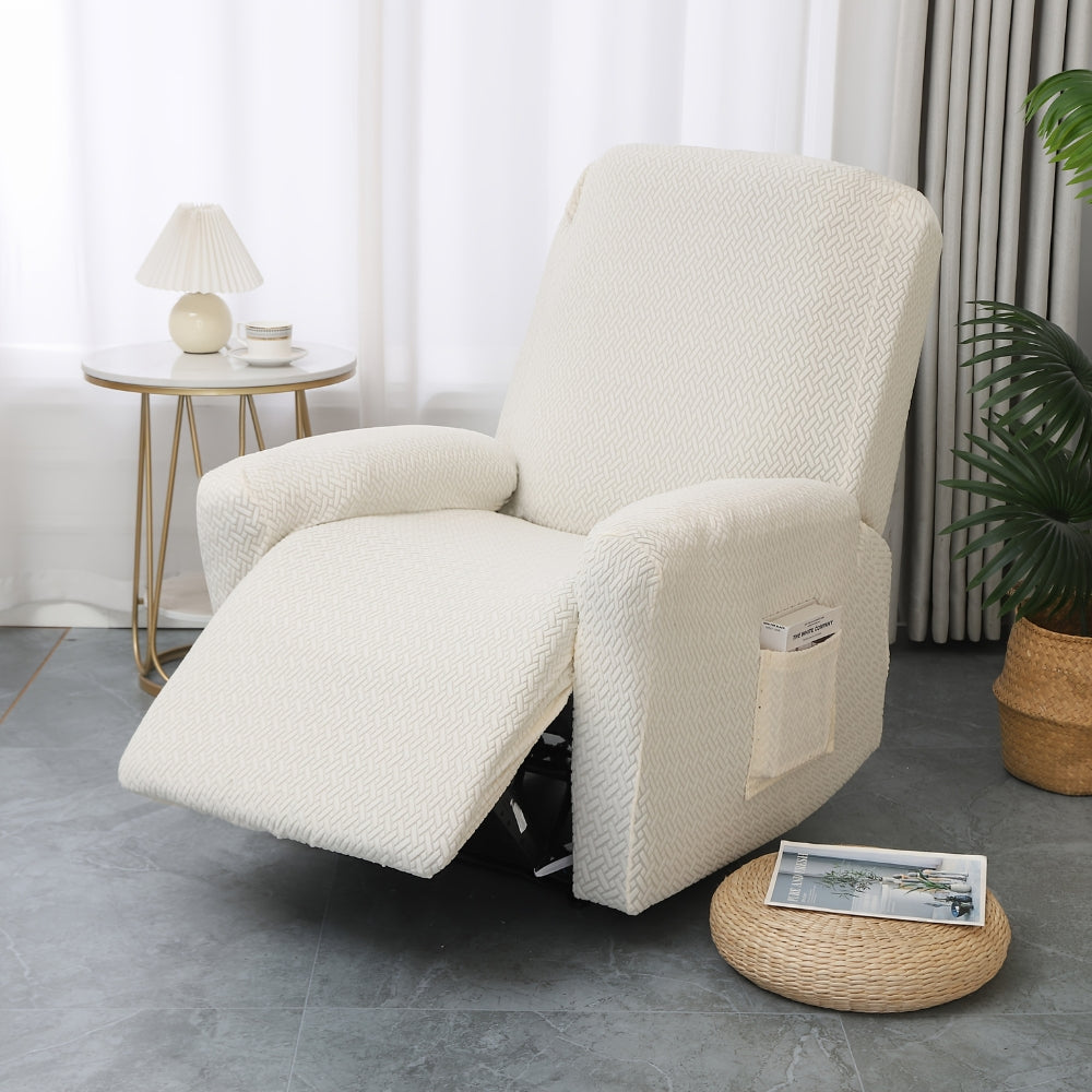 Fitted Recliner Chair Cover with Side Pocket - Euroselle