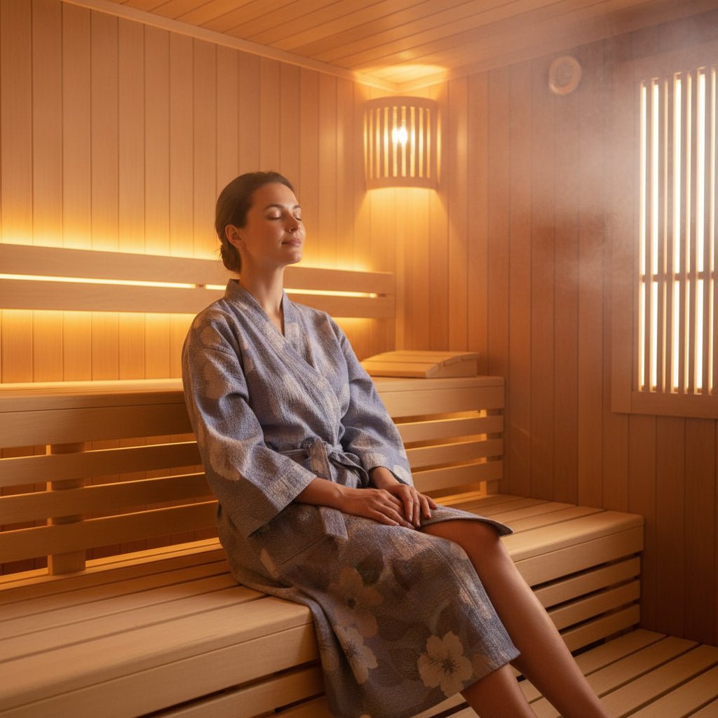 Økologisk bomulds kimono badekåbe med åndbart gaze-stof og vendbart design for afslappet, daglig komfort og naturlig elegance - Euroselle
