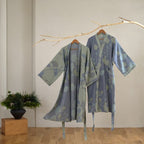 Økologisk bomulds kimono badekåbe med åndbart gaze-stof og vendbart design for afslappet, daglig komfort og naturlig elegance - Euroselle