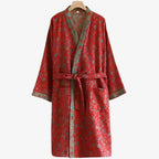Økologisk bomulds kimono badekåbe med åndbart gaze-stof og vendbart design for afslappet, daglig komfort og naturlig elegance - Euroselle